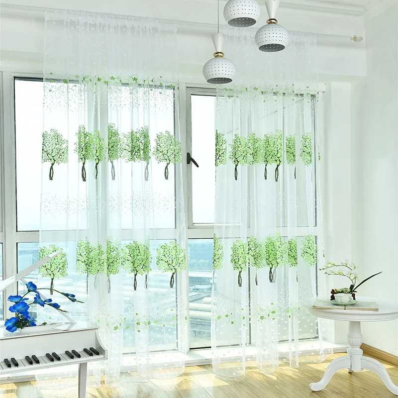 Цветные тюлевые шторы с рисунком дерева вишневые цветы вуаль занавеска для