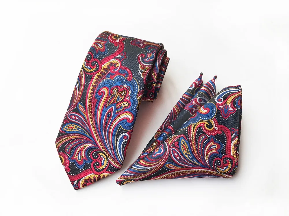 Gusleson 8 см классический галстук Hanky набор для мужской, карманный, квадратный плед Пейсли Цветочные жаккардовые галстуки для мужчин галстук платок Набор