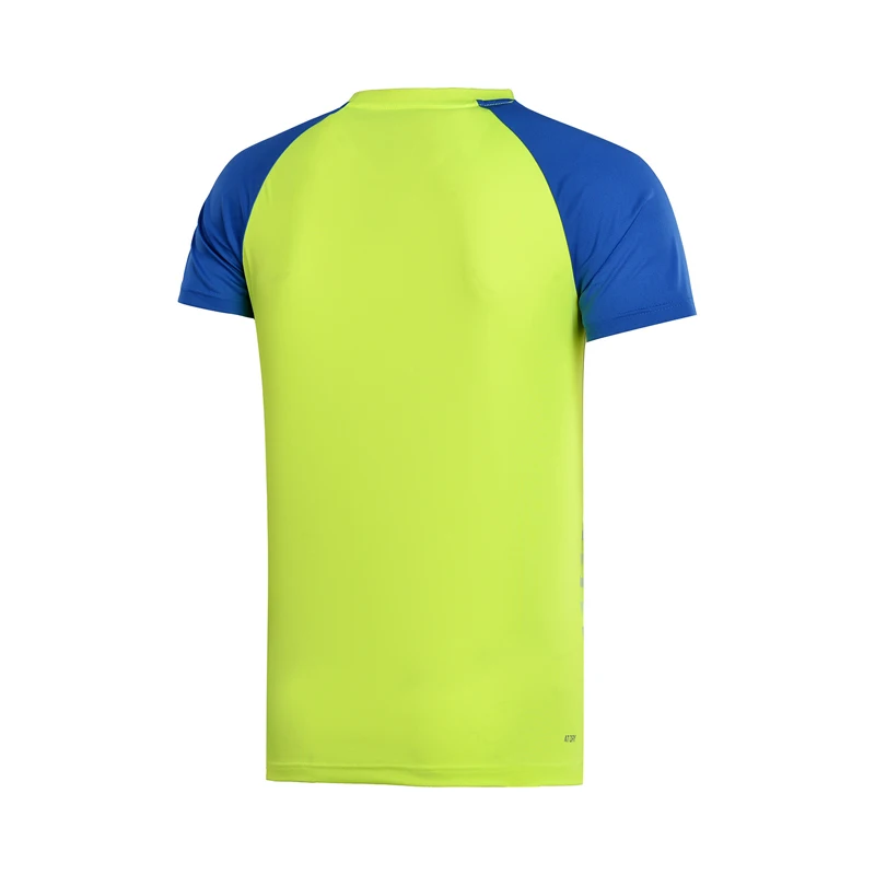 Li-Ning мужские футболки для бадминтона на сухом соревновании Топ фитнеса Удобная