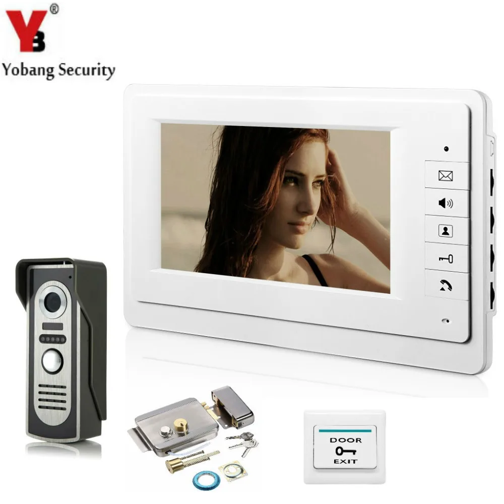 Видеодомофон YobangSecurity 7 дюймовая система наблюдения за домом видеодомофон с 1