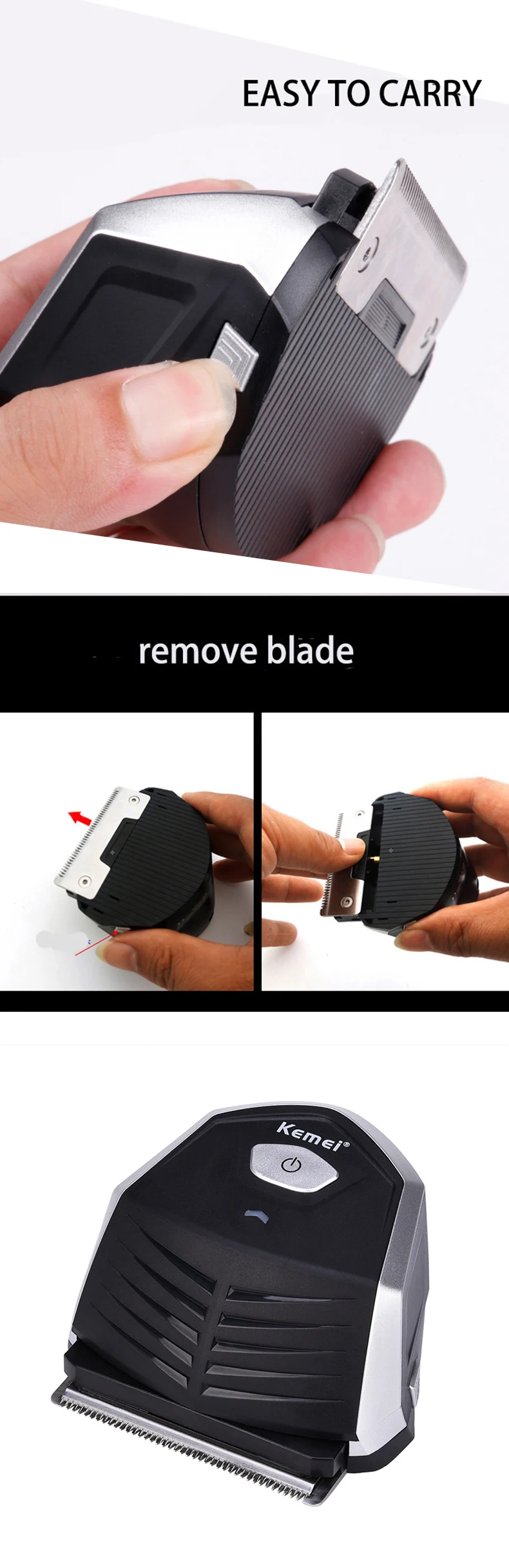 Kemei Мужская машинка для стрижки волос 0 мм, машинка для стрижки волос DIY, портативная машинка для стрижки волос, триммер для бороды, Беспроводная Машинка для стрижки волос