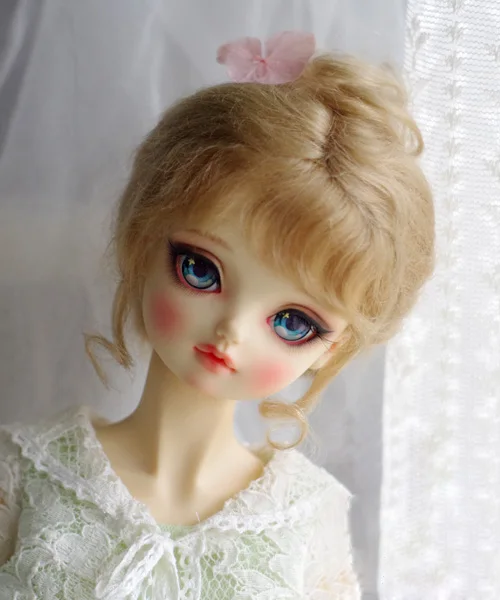 BJD куклы парики молочный чай коричневый Updo мохер парики для 1/3 1/4 1/8 1/6 BJD DD SD MSD YOSD куклы парики длинные вьющиеся волосы куклы аксессуары