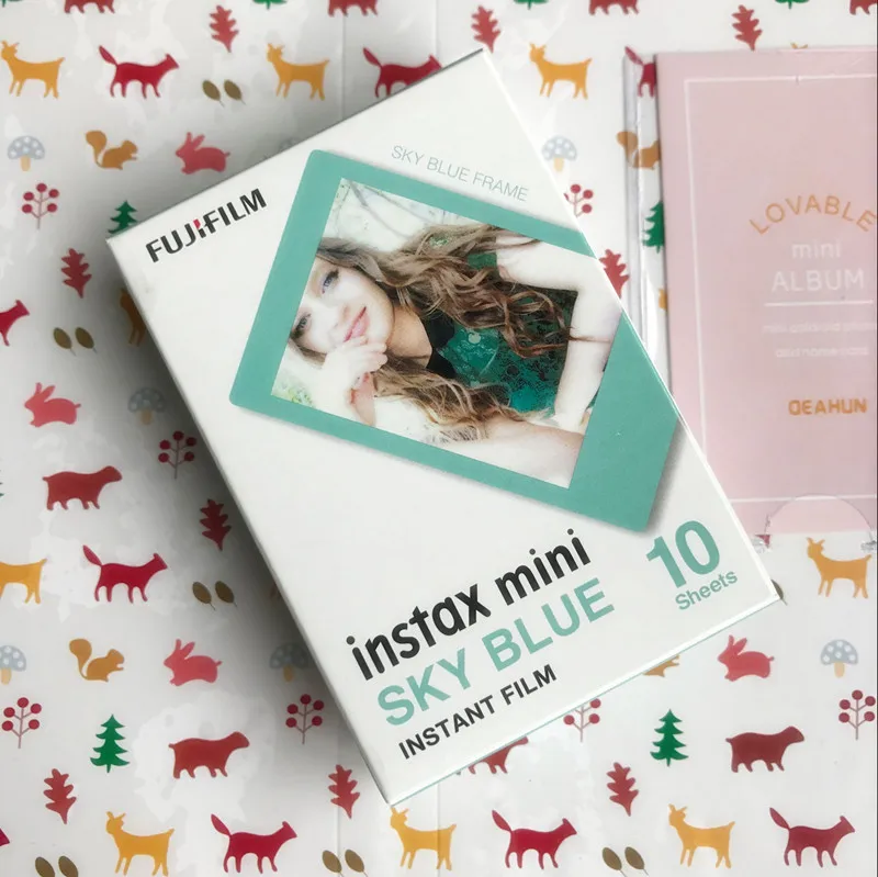 Оригинальная пленка Fujifilm Instax Mini Fuji синяя рамка для 8 7s 7 50s 50i 90 25 dw Share SP 1 Polaroid