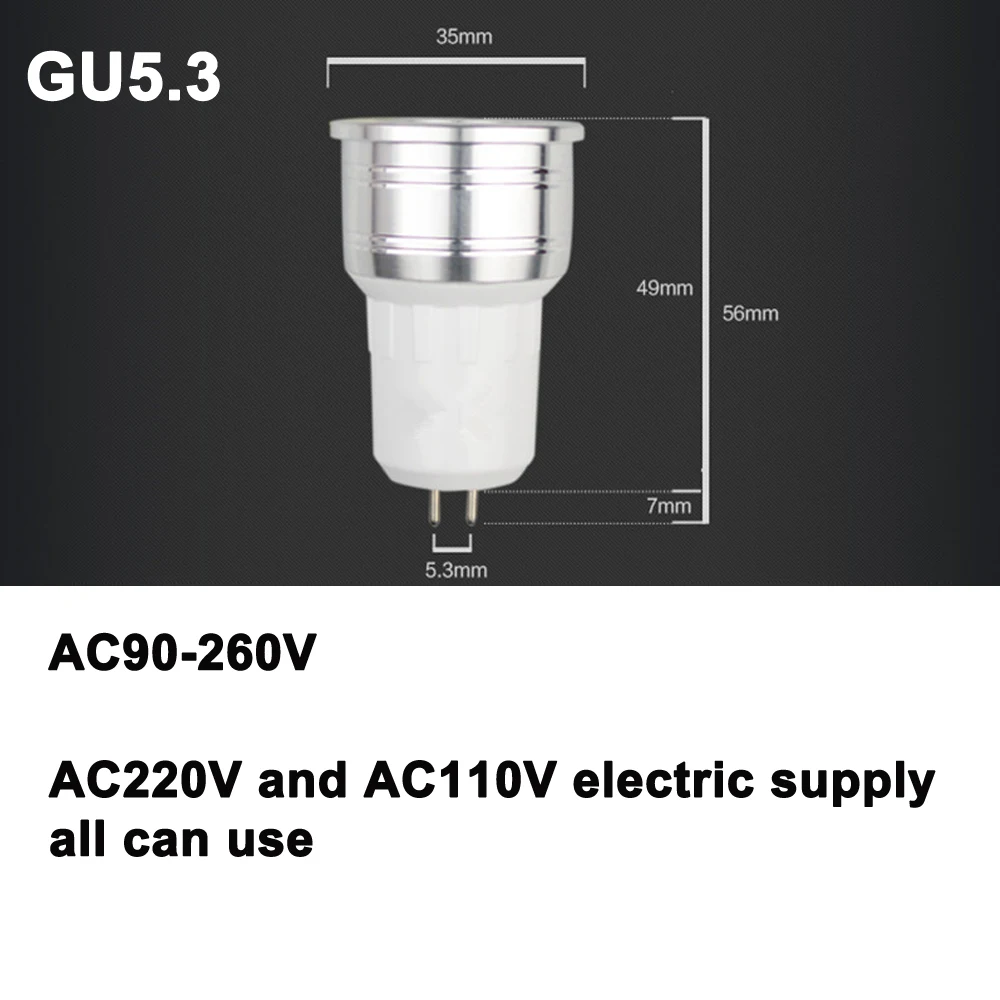 

5Pcs MR11 LED Light Bulb 3W 12V Mini GU4 MR16 Spotlight Bulbs 220V 110V GU5.3 GU10 Spots Lamp