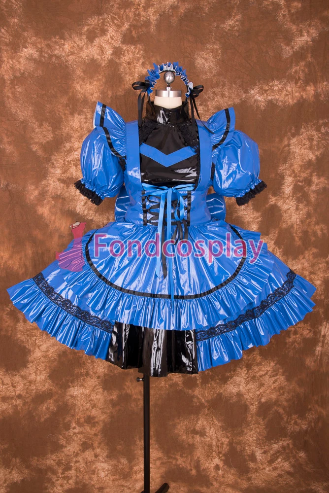 Одежда для взрослых fondcosplay сексуальная с крестом замком голубая тонкая униформа