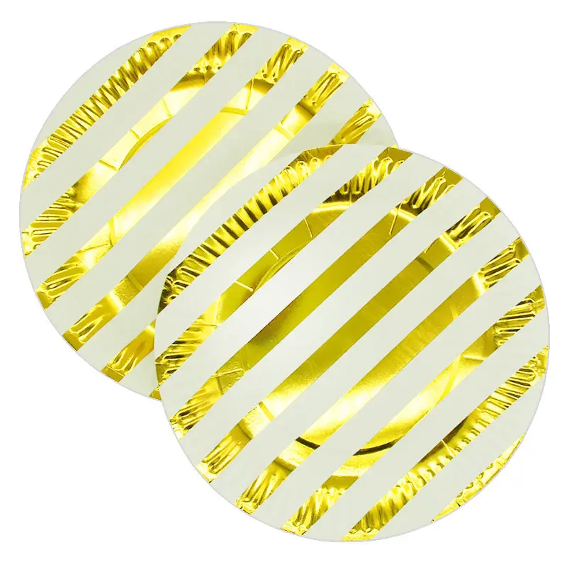 Gold Stripe 10pcs 6 шт./лот, коробки для попкорна из золотистой фольги для свадебной вечеринки, украшения для детского душа, подарки на Рождество, день рождения, вечеринку - Цвет: Gold Stripe 10pcs