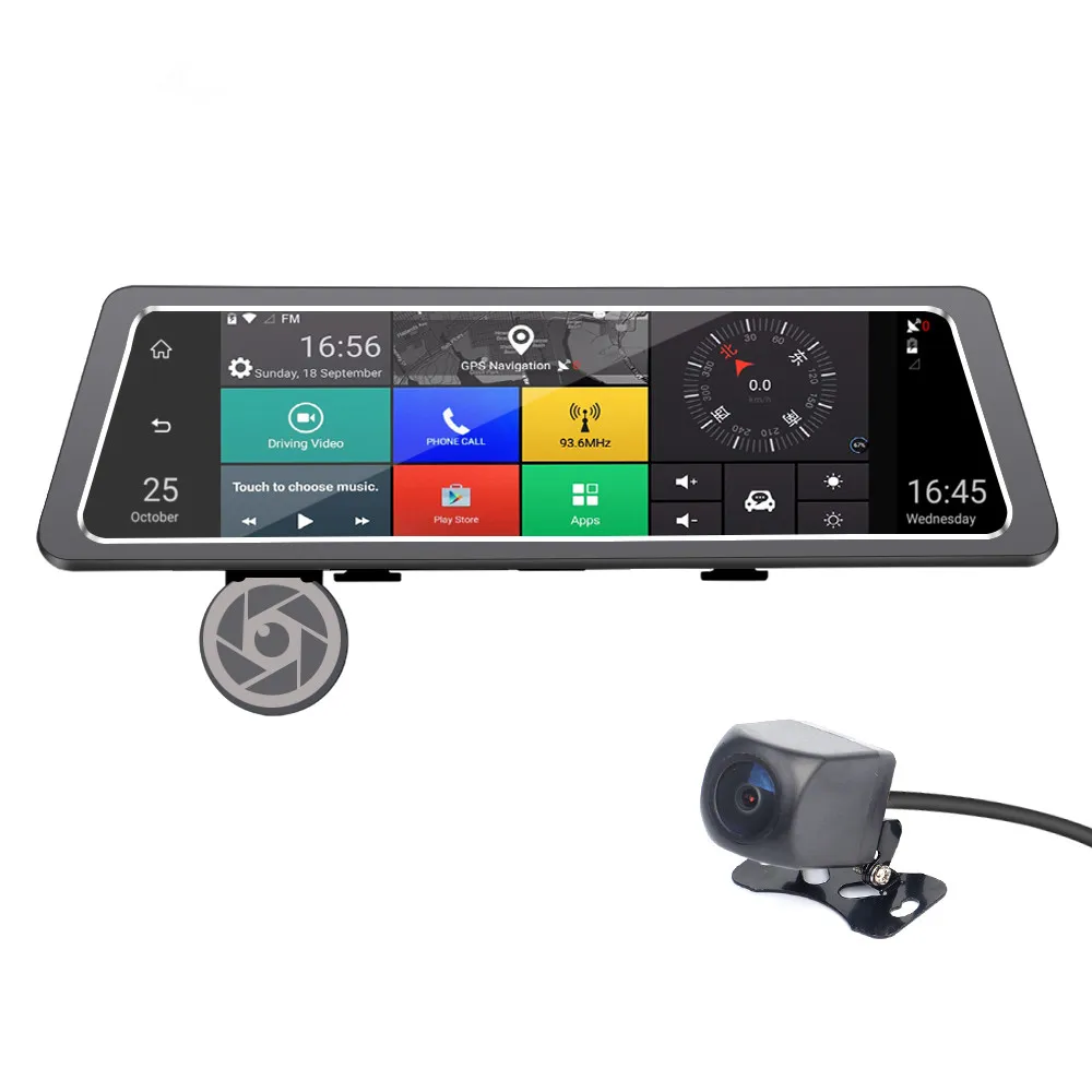 AZGIANT Car DVR видеорегистратор 10 &quotПолный сенсорный экран 4G WiFi Android GPS навигаторы FHD