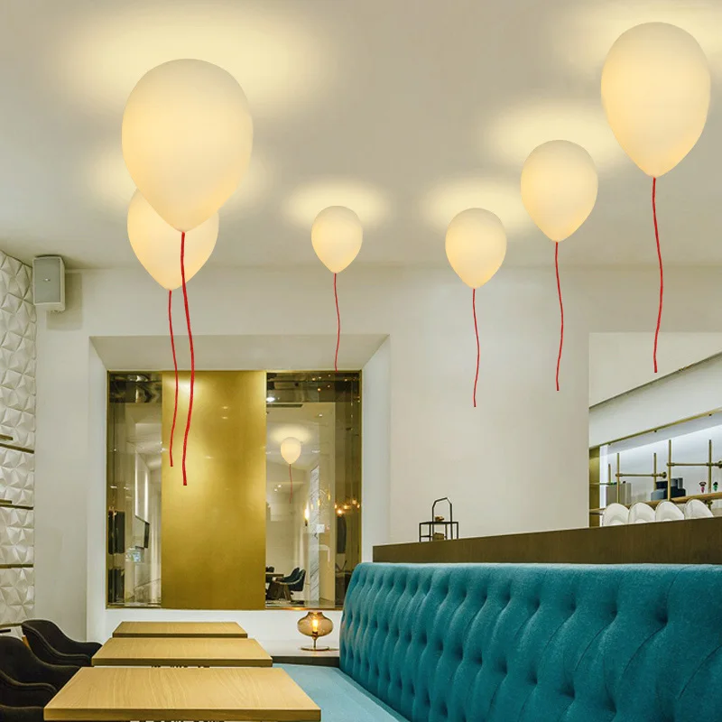 Креативный белый стеклянный воздушный шар потолочный светильник led E27 детская