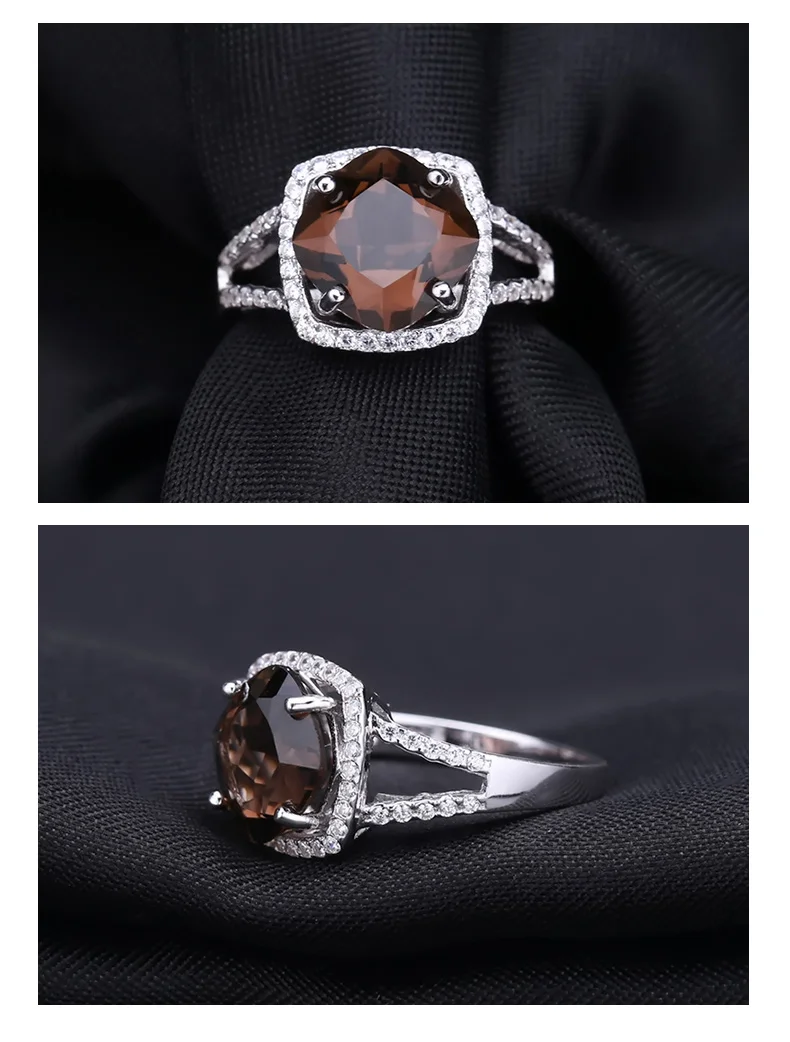 GEM'S BALLET, 5.22Ct, натуральный дымчатый кварц, обручальные кольца, одноцветные, 925 пробы, серебро, Винтажное кольцо с драгоценным камнем, модное ювелирное изделие для женщин