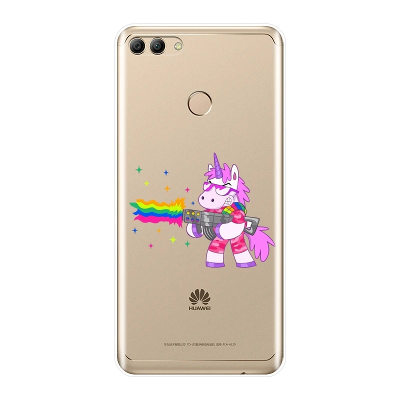 Мягкий силиконовый чехол Kawaii Unicorn Для Huawei Y3 Y5 Y6 II Y7 Pro задняя крышка для Prime 2017 2018 Y9