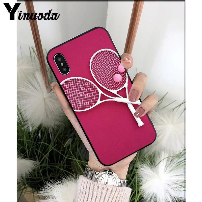 Yinuoda Теннисная ракетка Coque Shell чехол для телефона Apple iPhone 8 7 6 6S Plus X XS MAX 5 5S SE XR сотовые телефоны