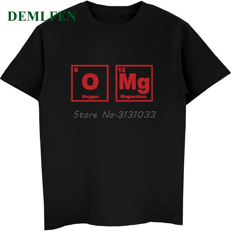 black OMG Ele, Мужская футболка, с ментальным столом, химия, наука, забавная футболка, летняя Мужская хлопковая футболка с коротким рукавом, повседневные футболки - Цвет: black