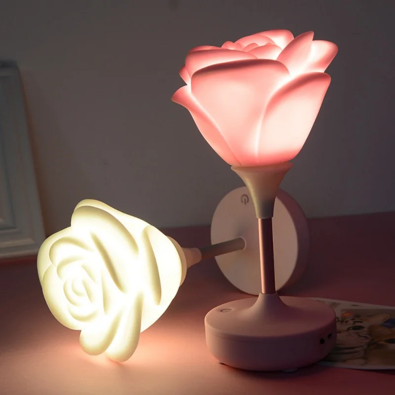 Романтический розовый ночник USB Зарядка светодиодная силиконовая настольная