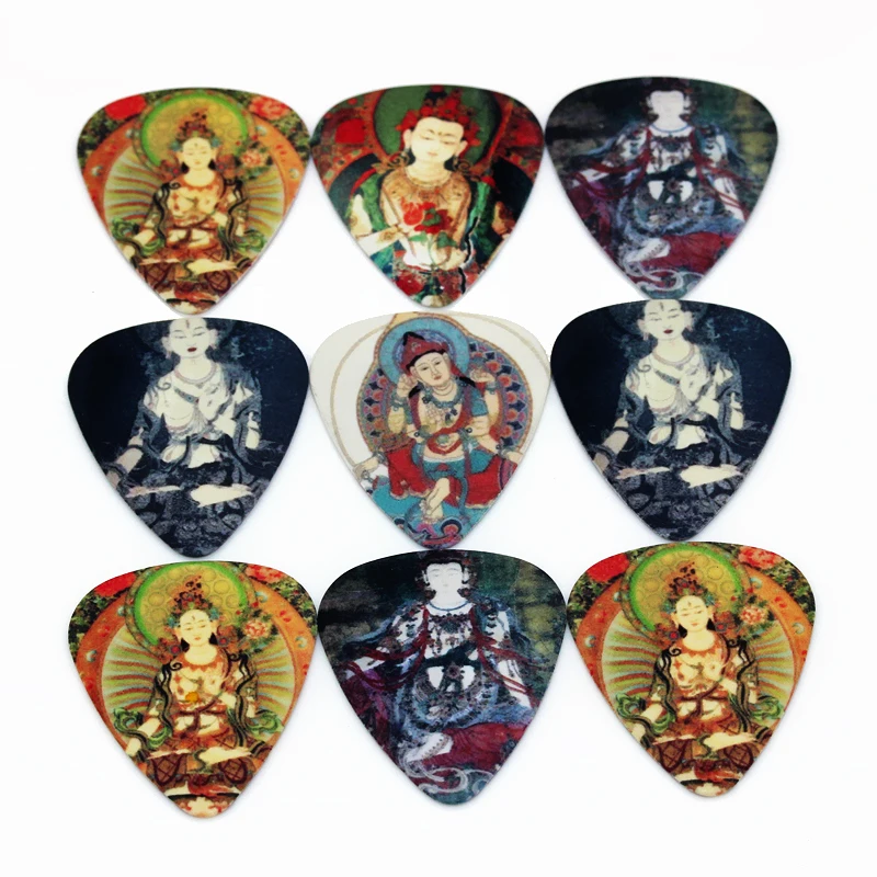 

SOACH 50pcs/Lot 0.46/0.71/1.0mm Bass Guitar picks pattern Plucked Instrument Accessories Guitarra/Acoustic guitar paddle/ukulele