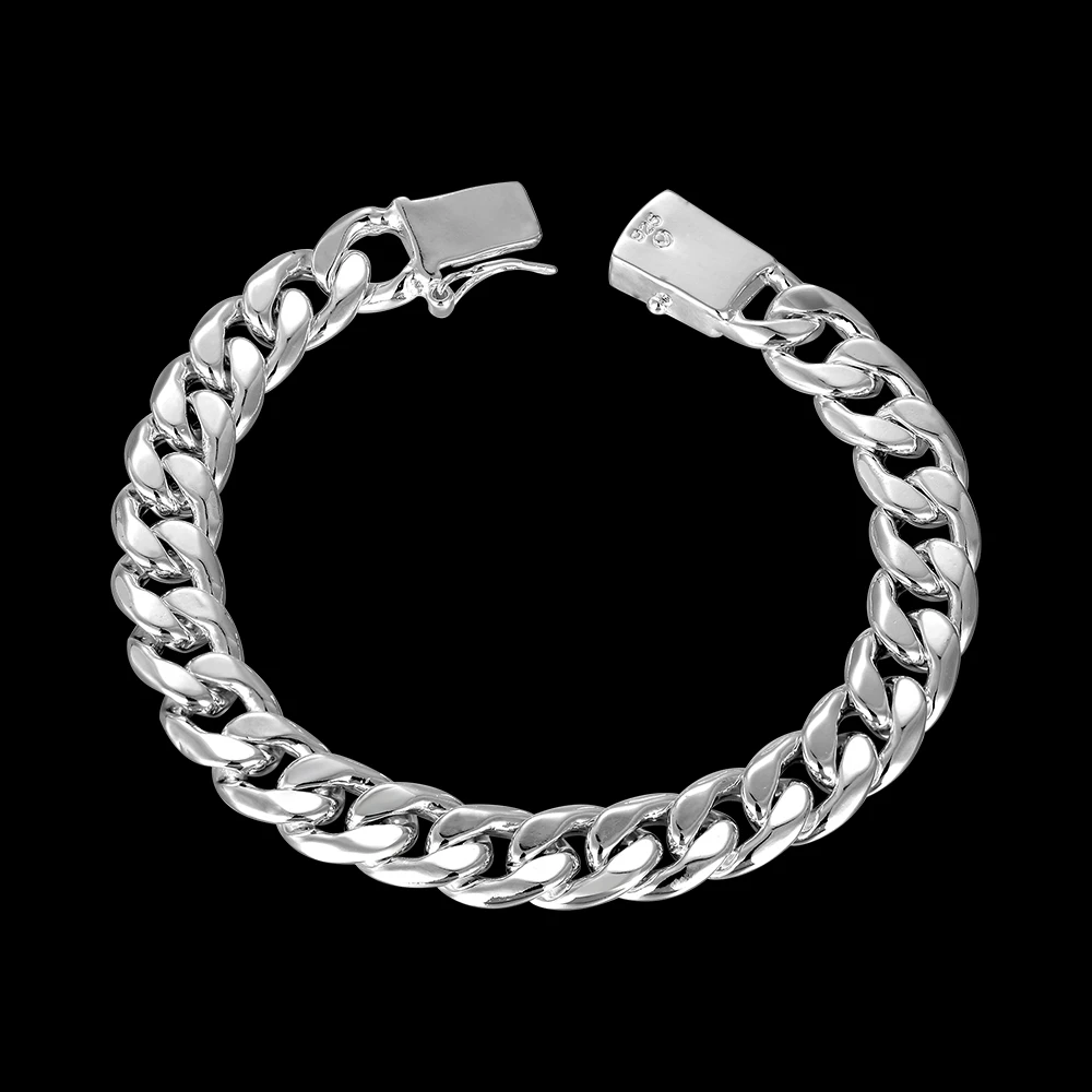 M925 - jewelry set wedding casual 10mm side chain square buckle men bracelet&ampnecklace 2 CS101 | Украшения и аксессуары