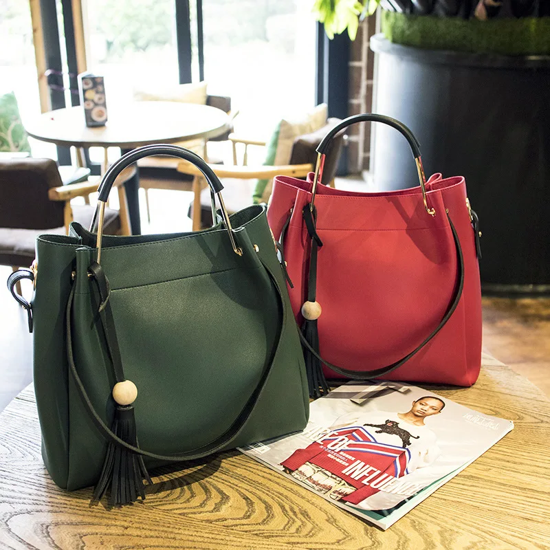 2 шт./компл. женская сумка с кисточками сумки на плечо сумки-тоут для покупок через