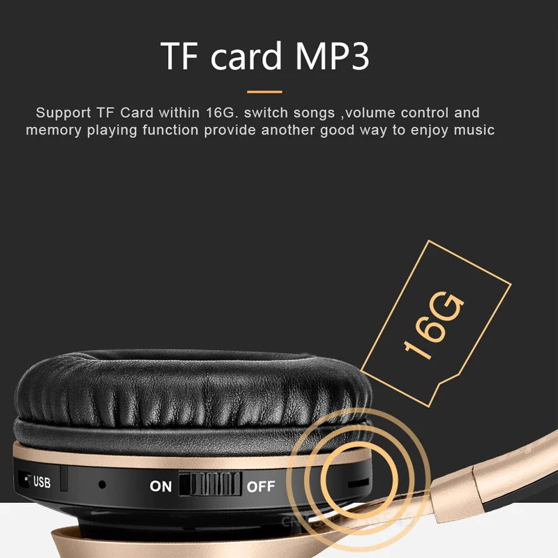 Беспроводные Bluetooth наушники BT08 басовая гарнитура с микрофоном поддержка TF карты