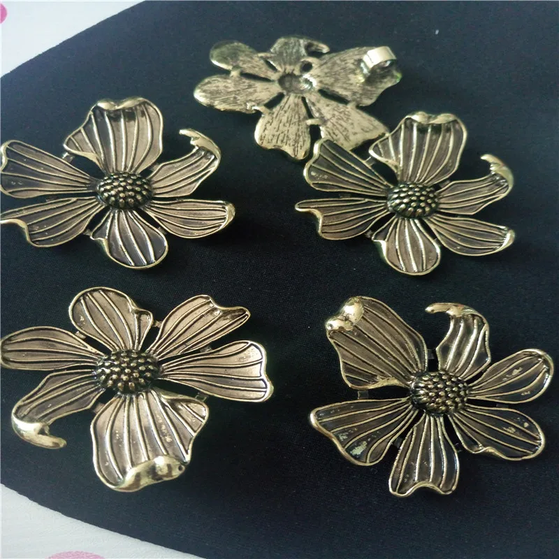 5 шт. женские винтажные подвески в виде цветка 50 Х54 мм|antique bronze pendant|large jewelry pendantslarge