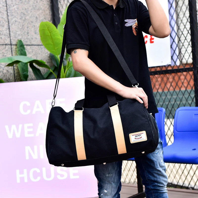 

MANJIANGHONG Fashion Men's Travel Bag Large-Capacity Leisure Canvas Handbag Simple Personality Shoulder Messenger Bag