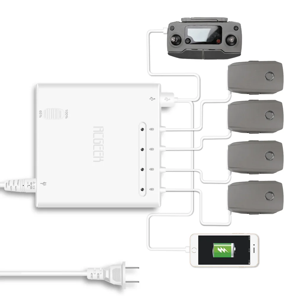 Mavic 2 Pro Zoom Drone Battery Charger 6 in 1 Charging Hub for DJI Intelligent Car Adapter | Электроника