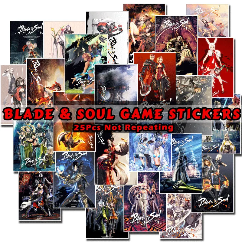 Водонепроницаемые наклейки для детей 25 шт./упак. аниме Blade &amp Soul подарки подходят