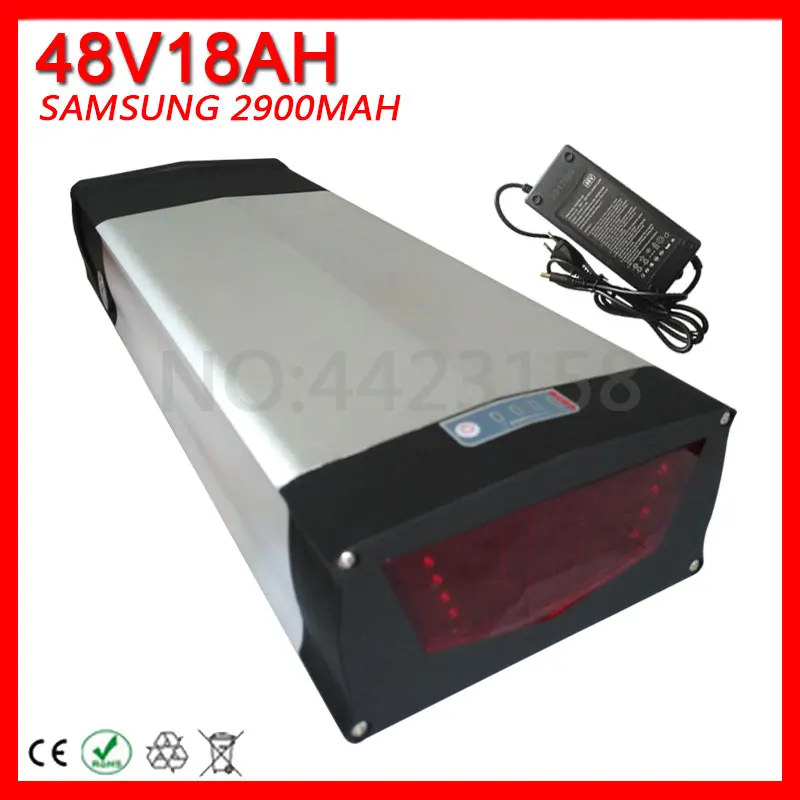 48V 18AH Silver Таможенный налог 48 V E-велосипеда Батарея 48 V 18AH скутер, фара для электровелосипеда в Батарея использовать мобильный телефон SAMSUNG fit BBS02 BBS03 с 30A BMS 2A Зарядное устройство - Цвет: 48V 18AH Silver