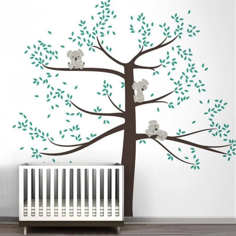 

Spring Koala Tree Vinyl Wall Decal Removable Wall Sticker Tree Nursery Vinyls Baby Room Decor Wall Stickers Home Decoration