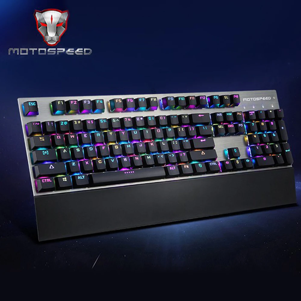 Motospeed CK108 USB Проводная Механическая клавиатура игр с 18 Подсветка режим клавиатуры