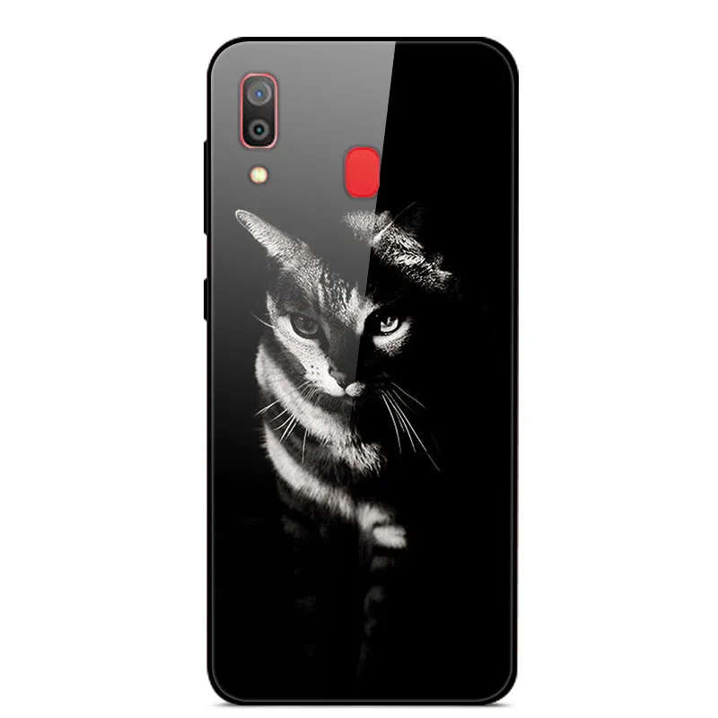 02 Чехол из закаленного стекла для Coque samsung A70, мягкий чехол-бампер, 3D Рисунок кошки, Funda для samsung Galaxy A70 A 70, чехол для телефона - Цвет: 02