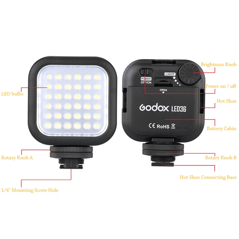 Оригинальная Светодиодная лампа Godox 36 светодиосветодиодный светодисветильник