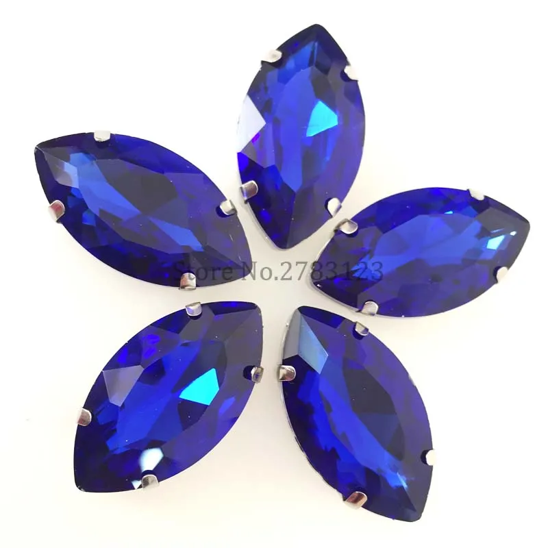 Royalbue пришитые камни с четырьмя отверстиями серебряное дно стеклянные
