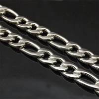 silver tone 6mm width gold silver color stainless steel necklace figaro chain link chains diy jewelry making accessories