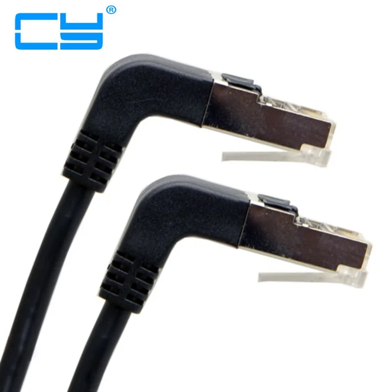 Пуховой угловой патч корд 90 градусов 8P8C FTP STP UTP Cat 5e Lan Ethernet сетевой кабель 50 см|patch