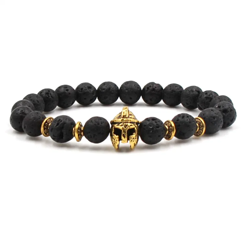 Wholesale Fashion Owl Palm Lion Buddha head Bracelet Man Black Lava Stone Beaded Bracelets For Men Women Dropshipping | Украшения и