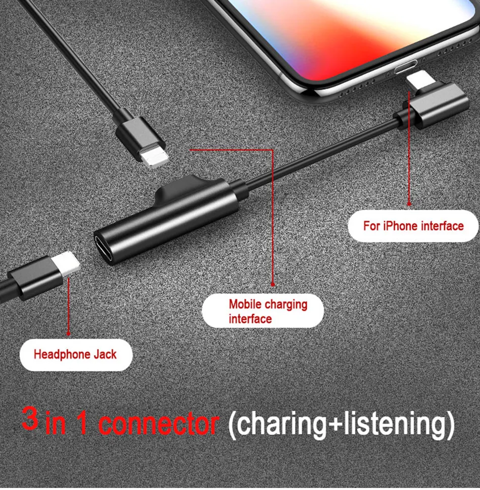 ACCEZZ телефон адаптер для Apple зарядки вызова для iphone X 8 7 Plus XS MAX XR аудио наушники разветвитель AUX адаптер разъем