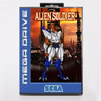 alien soldier 16 bit md game card with retail box for sega mega drive for genesis