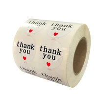 1 inch round thank you labels with red hearts to express your thankful feelings 1000 stickers per roll adhesive envelope sticker