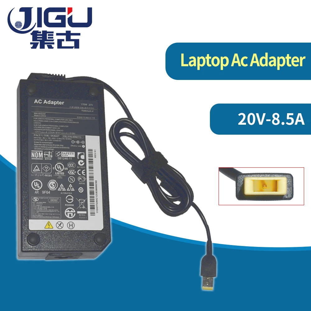 

JIGU 20V 8.5A FANKOU Laptop Charger AC Adapter Power For LENOVO Legion Y720 For Thinkpad P50 P70 T440p T540 T540p W540 W541