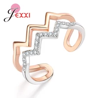 new design ring for women bend wave shape opening bague rose gold jewelry simple anniversary birthday enagement presents