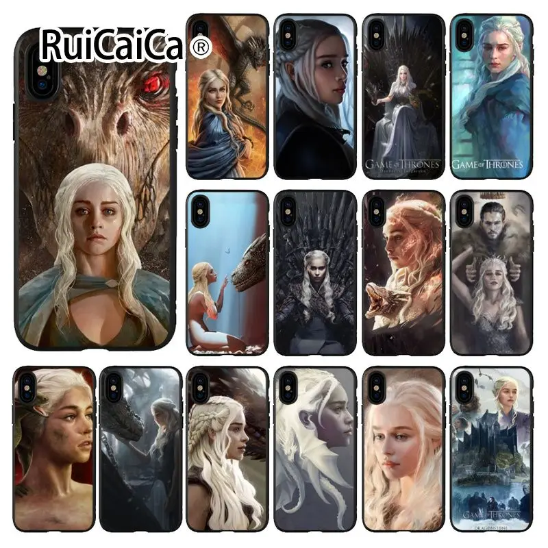 Ruicaica Игра престолов мать драконов черный мягкий силиконовый чехол для телефона