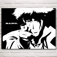 cowboy bebop spike anime posters and prints wall art silk painting black and white modern home decoration pictures living room