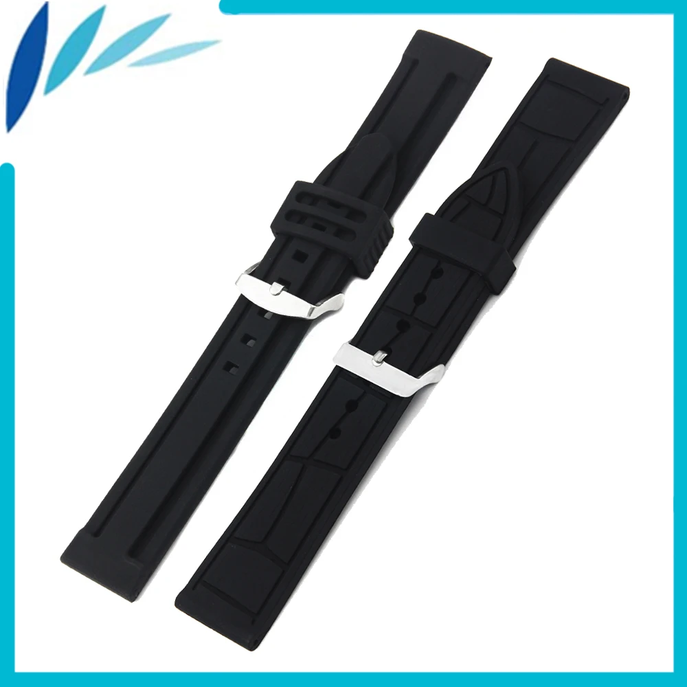 

Silicone Rubber Watch Band 22mm 24mm for Panerai Luminor Radiomir Strap Wrist Loop Belt Bracelet Black Men Women + Spring Bar