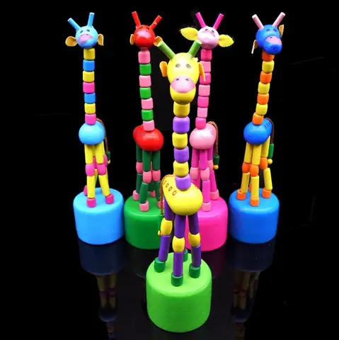 Деревянный жираф, детские игрушки, Мультяшные деревянные игрушки-качалки, развивающие танцевальные деревянные весенние игрушки, детская деревянная развивающая игрушка DS19