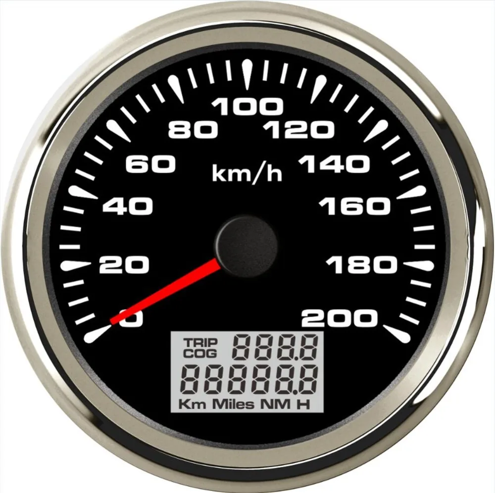 

1pc Free Shipping Marine 0-200km/h GPS Speedometer Gauges 85mm Auto LCD Speed Odometers 9-32vdc Speed Mileometers Trip Gauge Cog