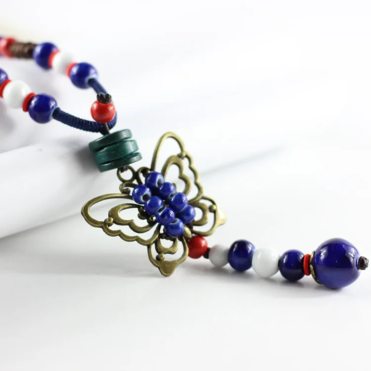 2018 Hot Fashion Handmade Ceramic String Beads long Strand Necklace Tassel Pendant Jewelry For Women New | Украшения и аксессуары
