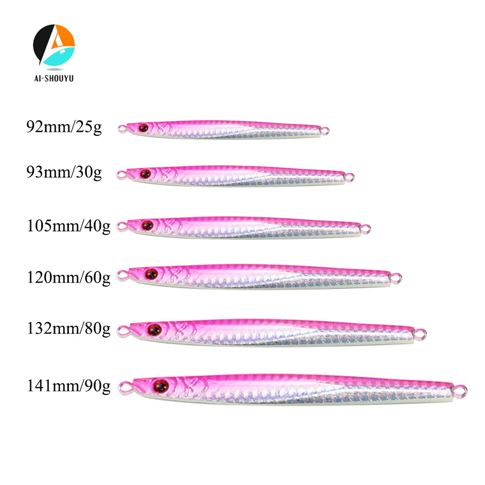 

AI-SHOUYU New Matel Jig Spoon Lure 30g 40g 60g 80g Shore Casting Jigging Lead Fish Sea Bass Fishing Artificial Bait Tackle
