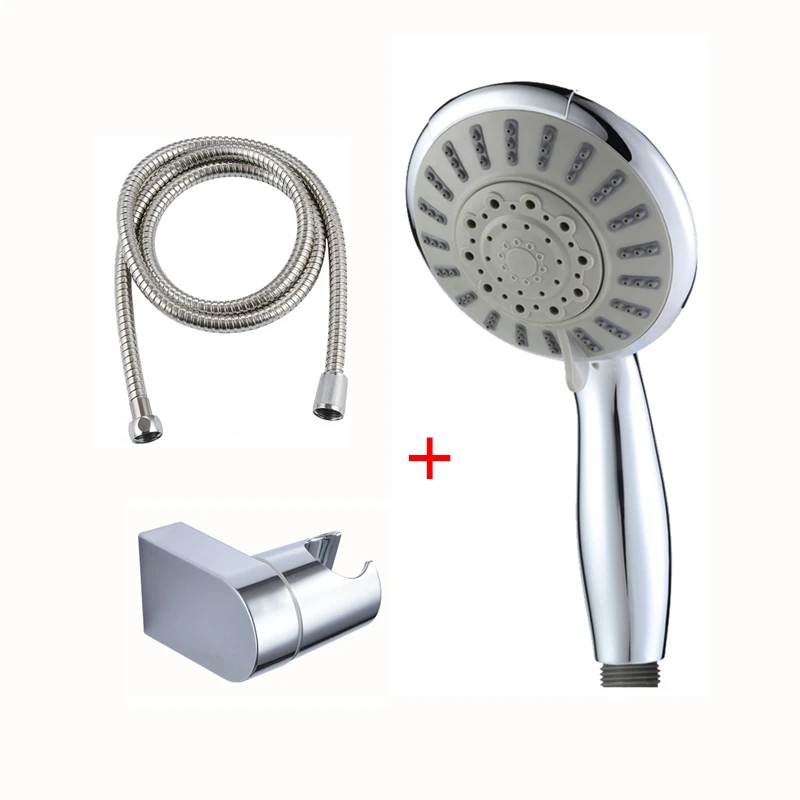 

Bathroom High Pressure Shower Head Water Saving Round ABS for wc Handheld rainfall Showers heads douche with holder hose