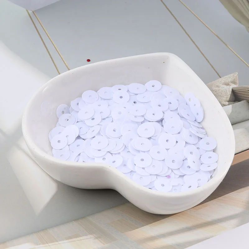 Solid White IPatches10g(720 шт) твердая Серия 6 мм плоские круглые свободные блестки Швейные аксессуары для одежды, блестки для рукоделия - Цвет: Solid White