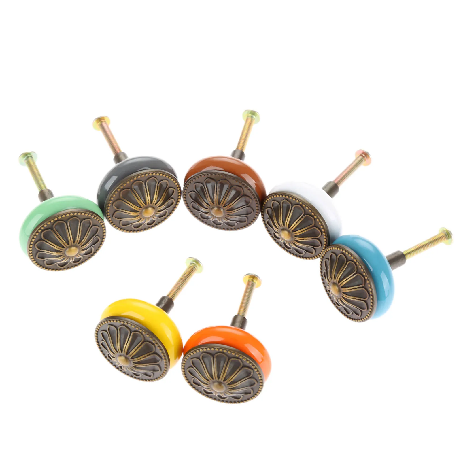 1 шт. винтажная керамическая Мебельная ручка ящика шкафа шкаф комод круглые ручки