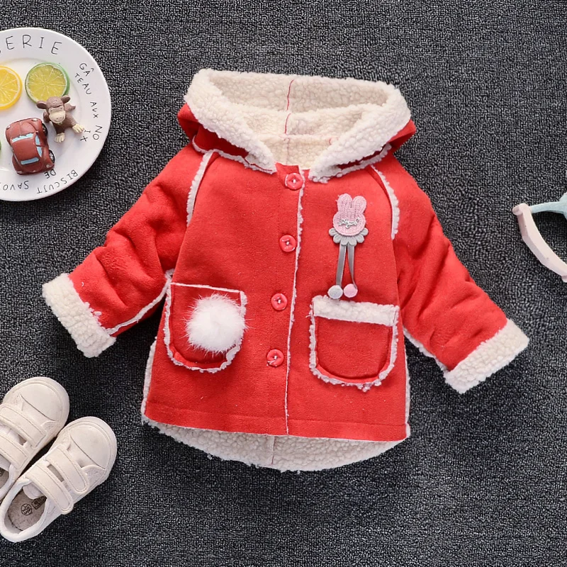 BibiCola baby girls jacket fur hooded coat new spring top autumn winter warm kids clothes outerwear tops girl coats | Детская одежда и